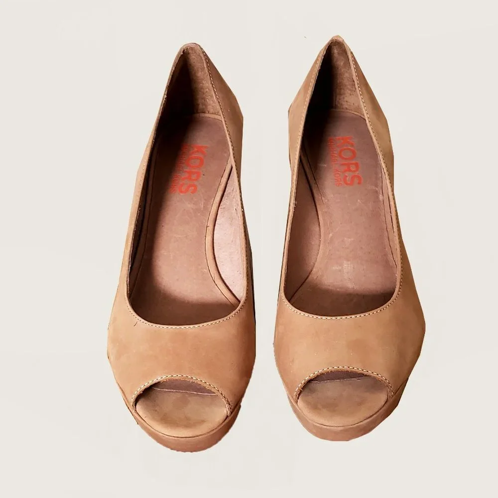 KORS Michael Kors Peep Toe Wedges - Picture 2 of 12